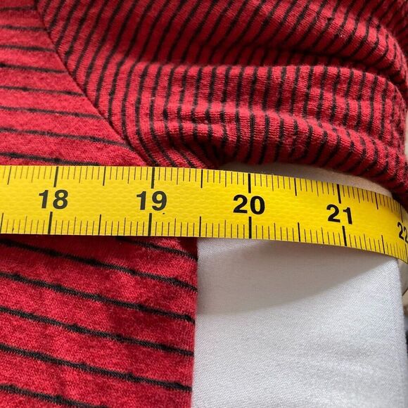 Habitat Womens Pinstriped Tunic Top Red Knit Round Neck Long Sleeve Size Medium - Picture 4 of 13